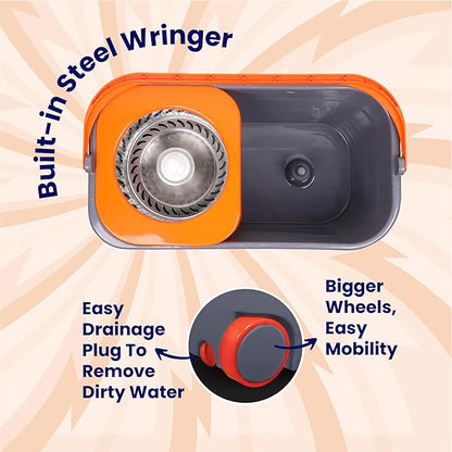 360° Spin Mop Bucket Cleaning System with Wheels