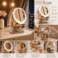 Luxury LED Makeup Organizer with Mirror – Dustproof Cosmetic Storage Box with Drawers