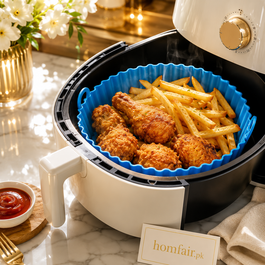Reusable Silicone Air Fryer Liner – Non-Stick Food Grade Baking Basket
