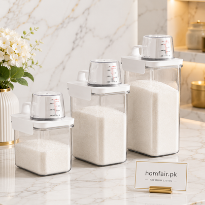 Multipurpose Airtight Storage Container with Measuring Cup