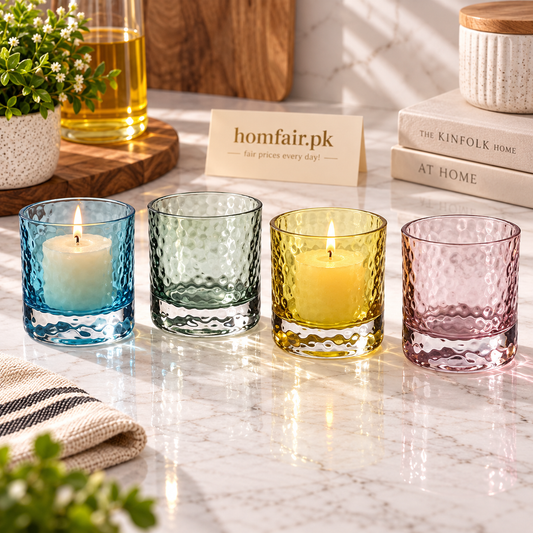 Danny Home Premium 4-Piece Candle Holder Set – 6.2 × 6.5cm Elegant Decorative Lighting Collection