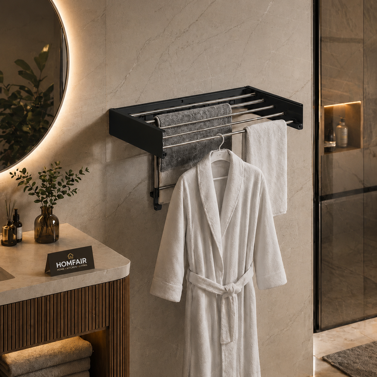 Wall Mounted Foldable Clothes Drying Rack – Space Saving Laundry Hanger