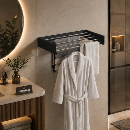 Wall Mounted Foldable Clothes Drying Rack – Space Saving Laundry Hanger