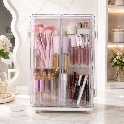 Premium Crystal Clear Makeup Organizer Cabinet