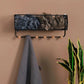 Luxury Nordic Wall Basket Shelf with Wooden Hooks | Modern Metal Storage Organizer Rack