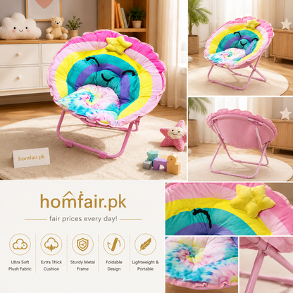 Rainbow Plush Foldable Kids Chair
