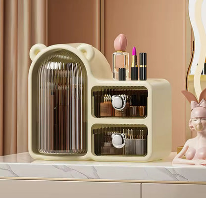 Bear Organizer Makeup Brush Holder with 2 Drawers