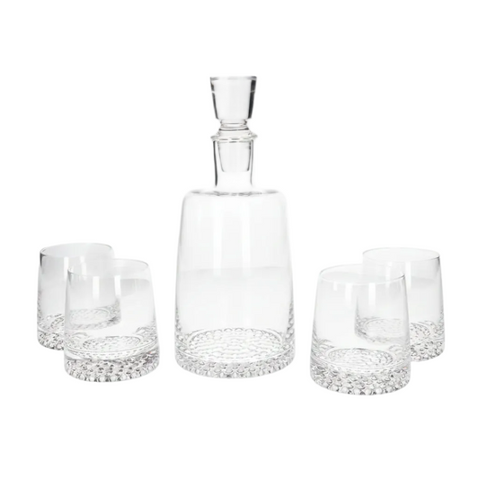 Danny Home Premium Decanter 5-Piece Set 1000ml for Elegant Everyday Dining & Kitchen Organization