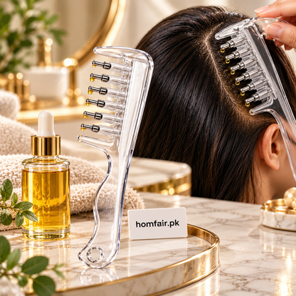 Scalp Oil Applicator Comb – Hair Oil Dispenser & Scalp Massager