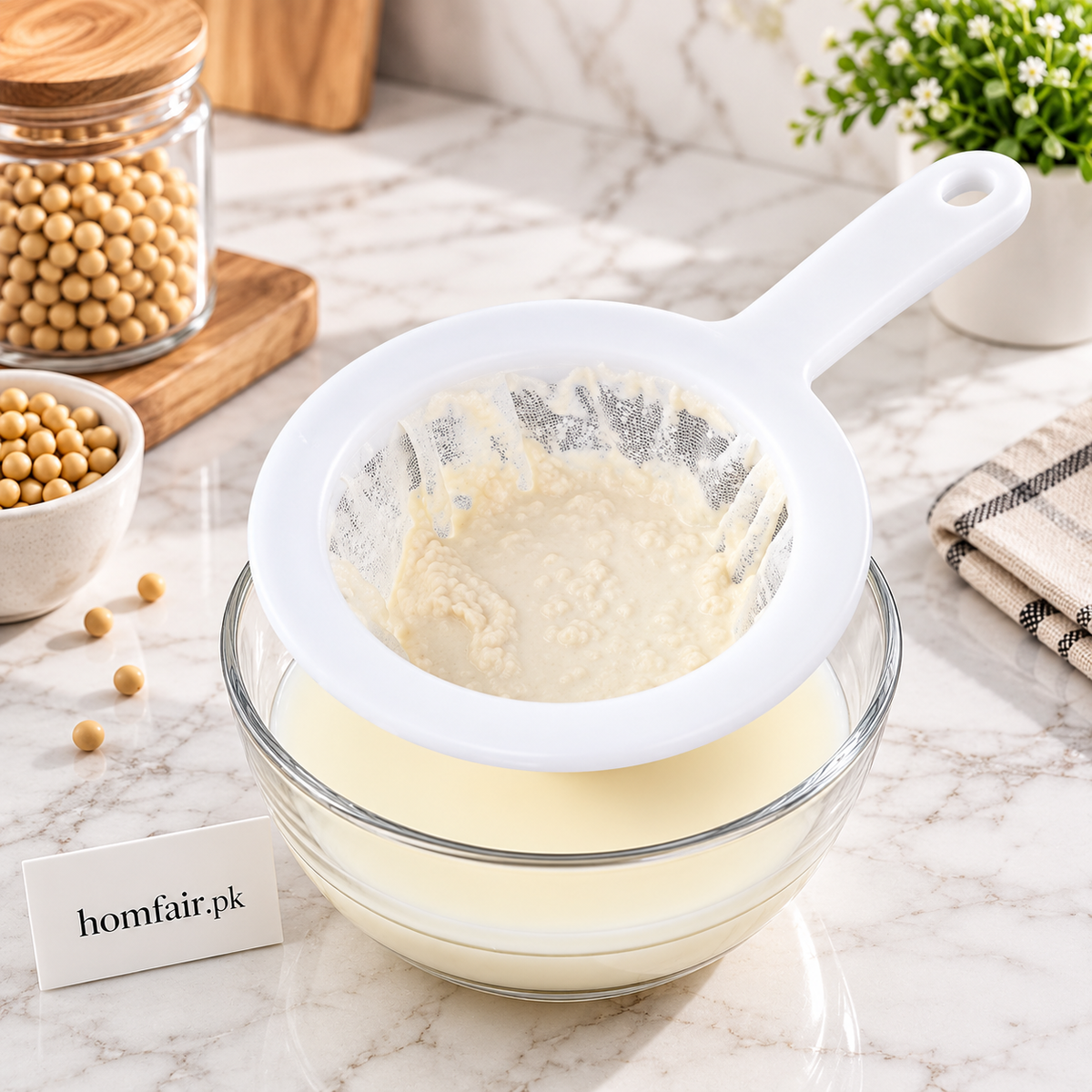 Fine Mesh Nylon Kitchen Strainer with Anti-Scalding Handle for Safe Draining