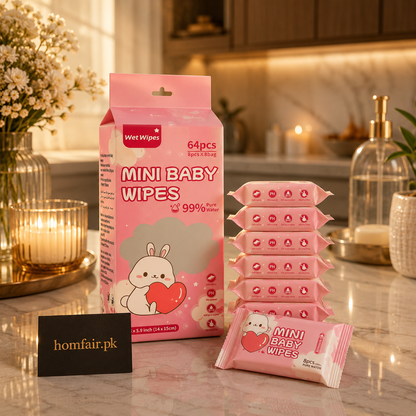 64 pcs Soft Baby Wet Wipes Gentle, Refreshing & Safe for Delicate Skin