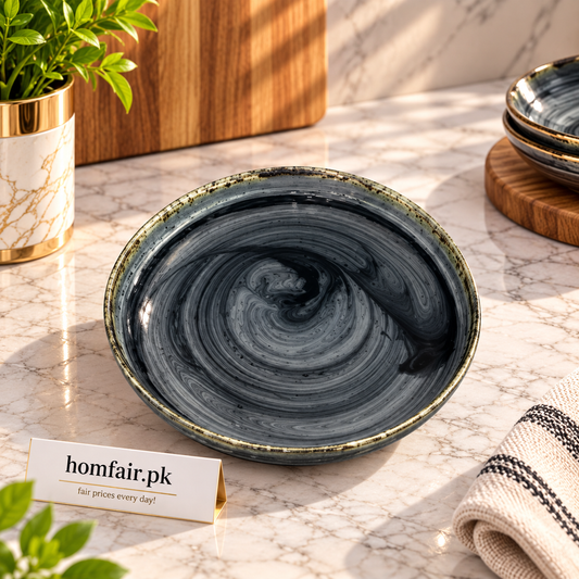 Danny Home Premium 10.5-Inch Glass Serving Plate – Elegant Tableware for Meals, Snacks & Entertaining