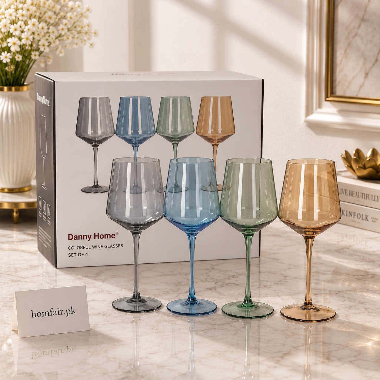 Premium Wine Glass Set of 4 – 450ml Elegant Glasses for Dining & Entertaining