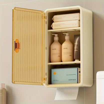 Multipurpose Bathroom Wall Cabinet With Tissue Holder