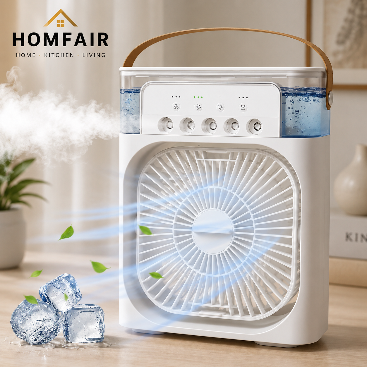 Portable Mist Fan with Water Cooling Rechargeable Air Cooler Fan