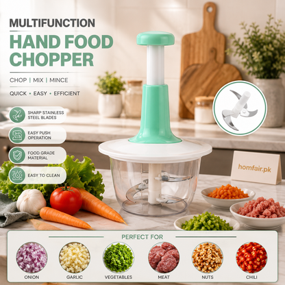 Multifunction Hand Food Chopper with Stainless Steel Blades