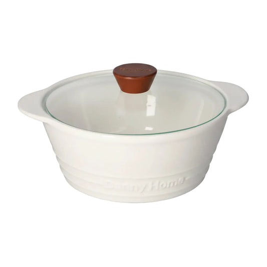 Danny Home Classic 1L Porcelain Soup Pot for Individual & Everyday Meal Serving