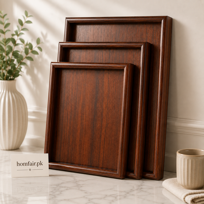 Premium 3-Piece Wooden Serving Tray Set