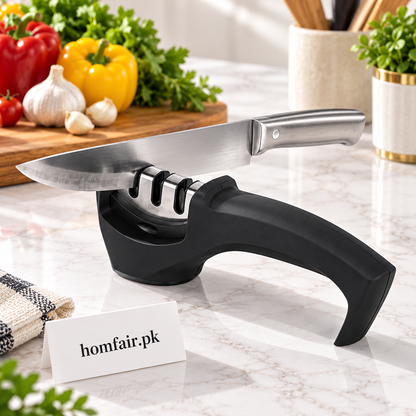 2-Stage Kitchen Knife Sharpener for Quick Blade Maintenance and Safe Cutting