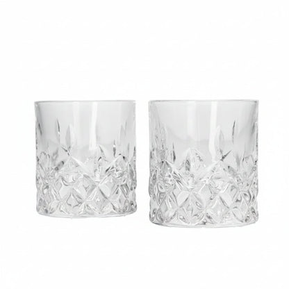 Premium Glass Set of 2 – 200ml Elegant Modern Drinking Glasses