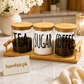 Piece Glass Storage Jar Set with Bamboo Lids & Wooden Tray