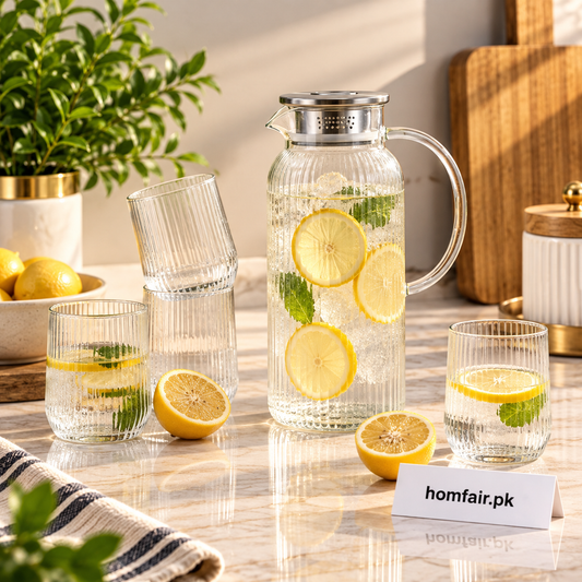 Danny Home Luxury 5-Piece Borosilicate Tea Pot Set – Premium Glass Tea Serving Collection