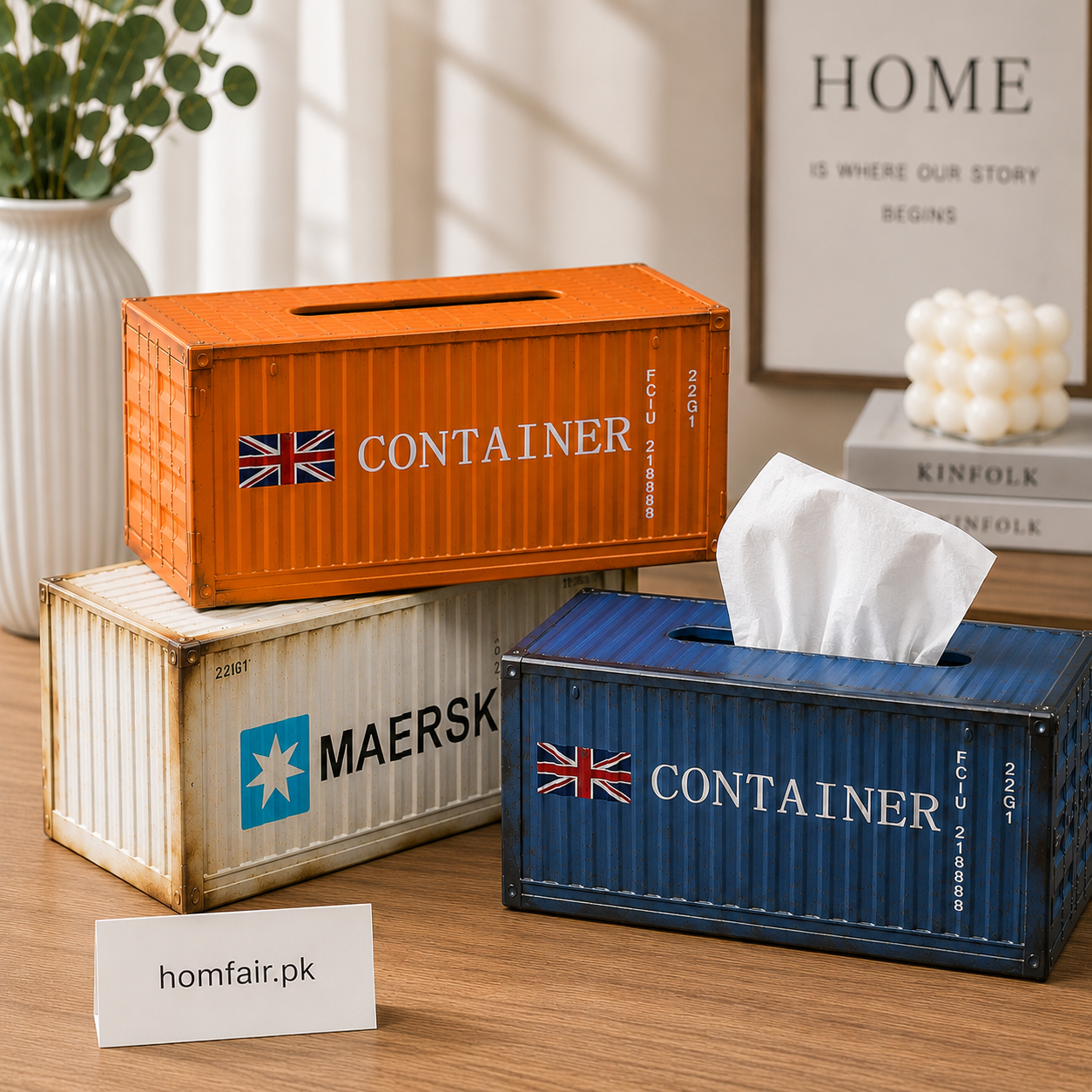 Vintage Shipping Container Tissue Box Holder