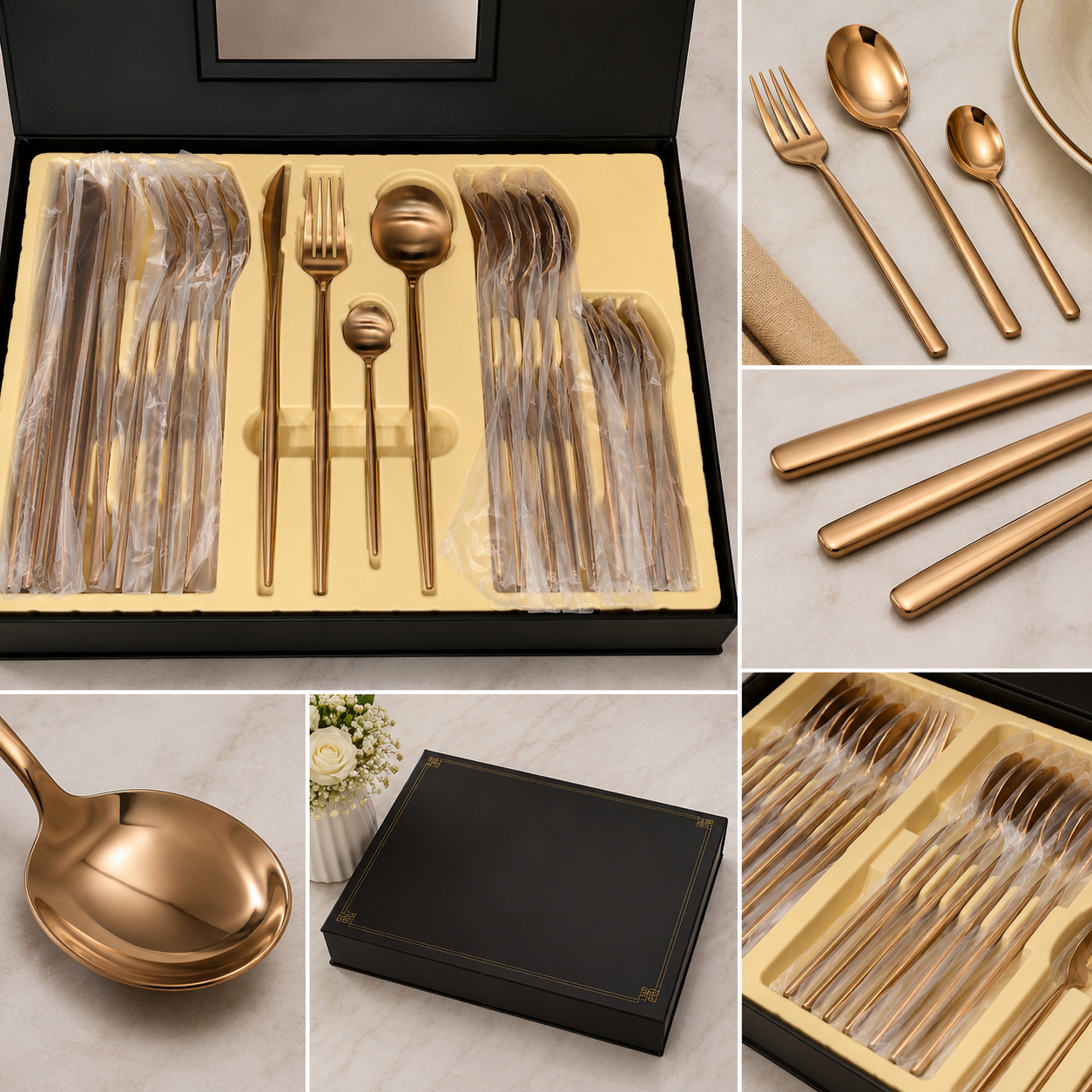 Premium 24-Piece Portuguese Stainless Steel Cutlery Set