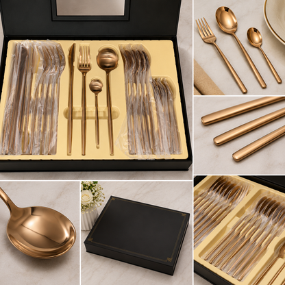 Premium 24-Piece Portuguese Stainless Steel Cutlery Set