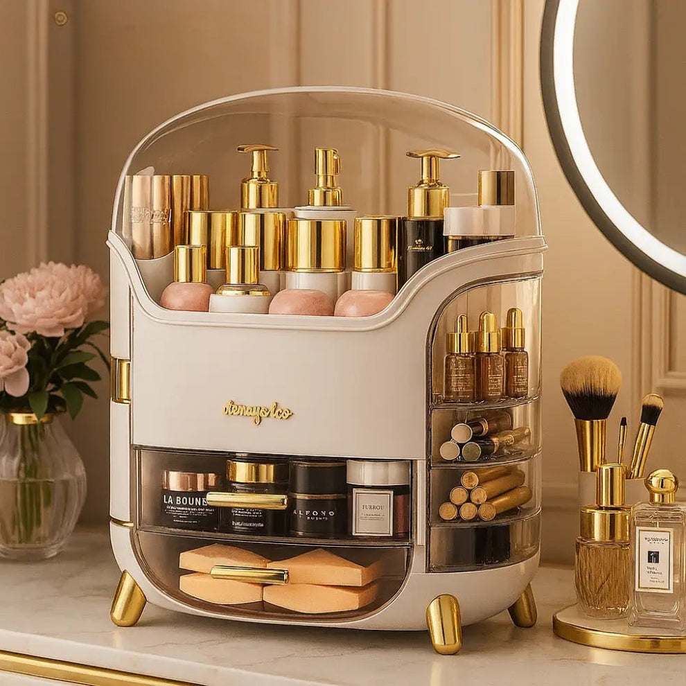 Luxury Cosmetic Organizer Elegant Vanity & Desktop Storage Box