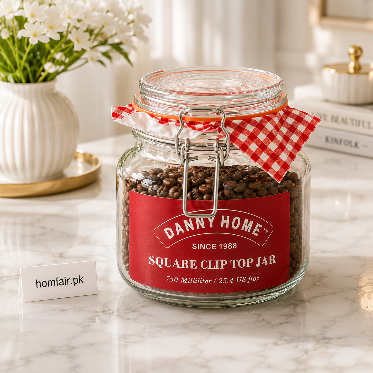 Danny Home Clip Top Glass Storage Jar 750ml