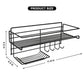 Bathroom Storage Shelf with Hooks and Soap Dish Wall Mounted Organizer Rack