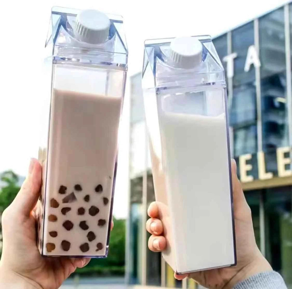 Transparent Milk Bottle Portable Acrylic Juice and Detox Water Bottle