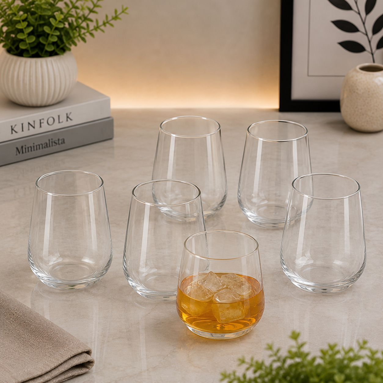 Danny Home Colored Glass Tumbler Set – 360ml (4 Pcs)