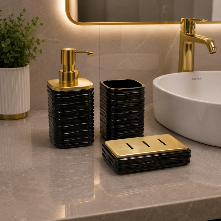 Brilliant Luxury black Bathroom Accessory Set