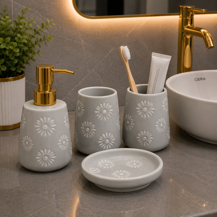 Brilliant Luxury Gray Bathroom Accessory Set