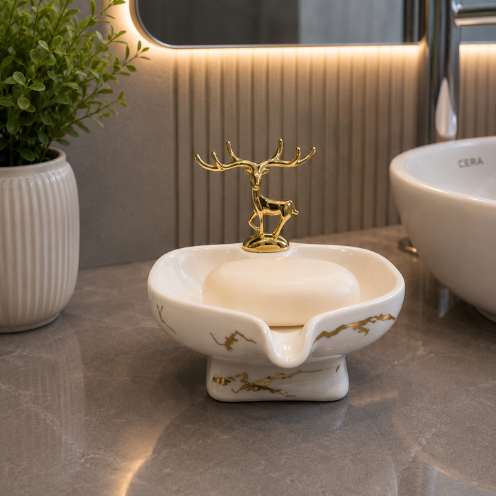 Brilliant Luxury White Deer Soap Dish