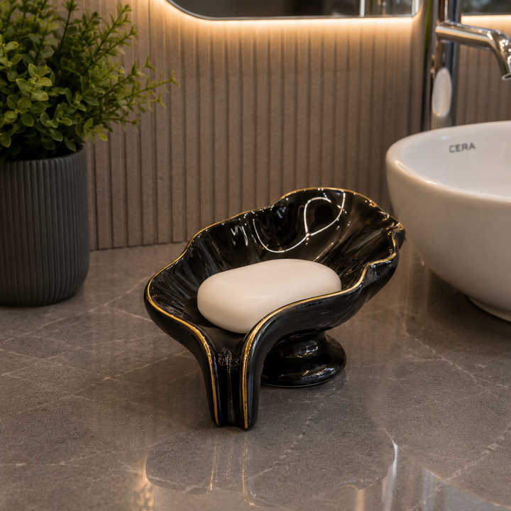 Brilliant Soap Dish Black Leaf