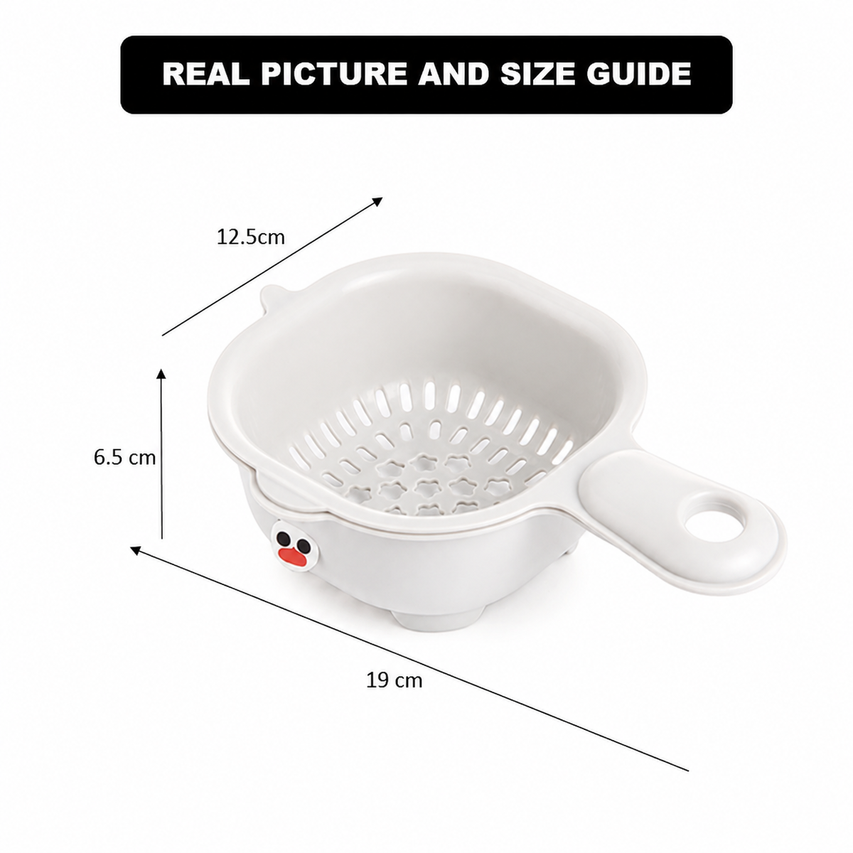 Cute Duck Mini Fruit and Vegetable Drain Basket with Handle