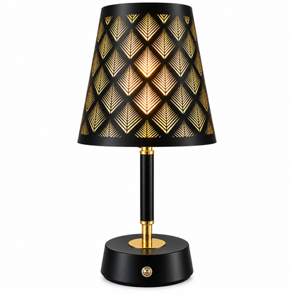 Noir Leaf Glow Metal Table Lamp