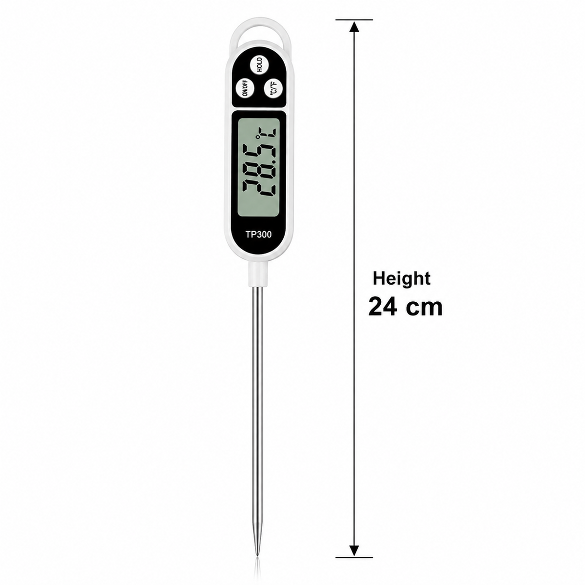 Digital Food Thermometer with Probe and Hold Temperature Function