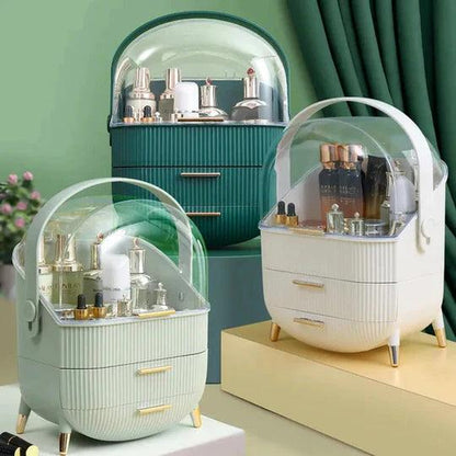Luxury 3-Layer Makeup Organizer for Elegant & Efficient Desktop Storage
