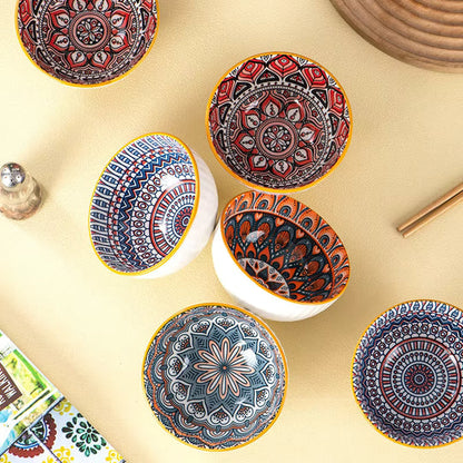 6-Piece Premium Ceramic Bowl Set Handcrafted Design with Gift Box