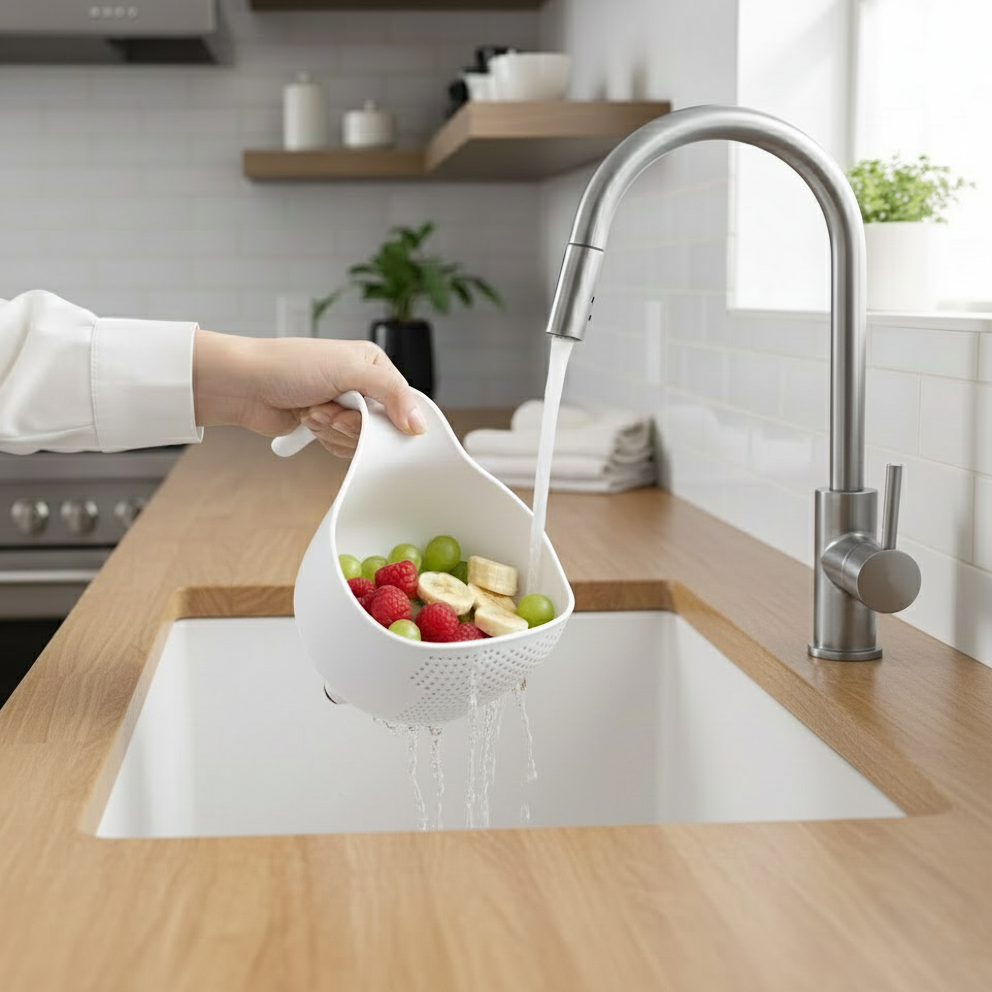 Limon Pack of 3 Fruits and Vegetables Wash Bowl with Drainer