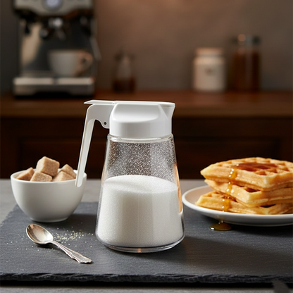 Limon Sliding Lid Glass Sugar Dispenser