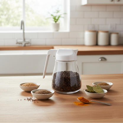 Limon Sliding Lid Glass Sugar Dispenser