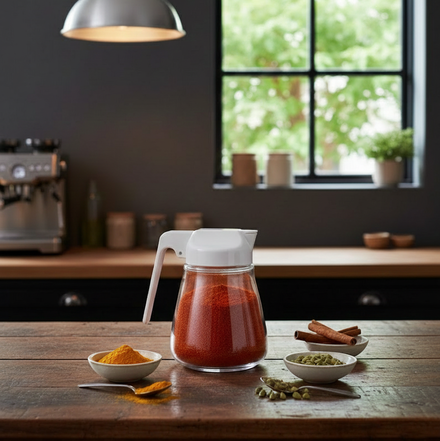 Limon Sliding Lid Glass Sugar Dispenser