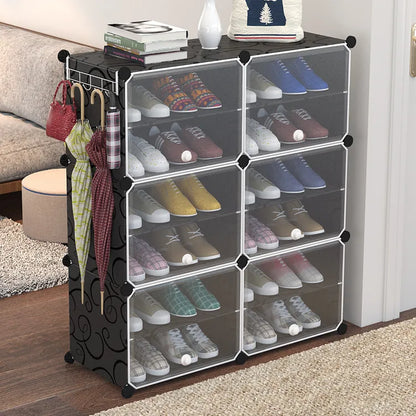 Attachable Cube Cabinet Shoe Rack Modular Storage Organizer