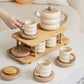 Vintage Inspired 13 Piece Ceramic Tea Set with Elegant Gift Box
