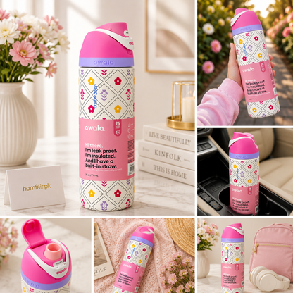 Owala Floral Pastel Edition Water Bottle Insulated Bottle – 24oz